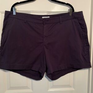 LILA RYAN Women’s Flat Front Stretch Soft Blue Susannah Short Size 20W
